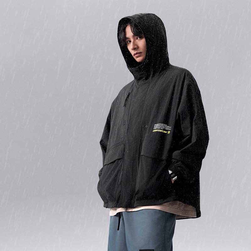 Li Ning CF Print Letter Hooded Zip Jacket Men Jacket AJDU249-3