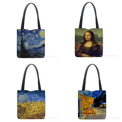Borsa a Tote Pittura a Olio Van Gogh Borsa da Viaggio Arte Retrò Donna Portatile Eco Shopping Alta Qualità Borsa Pieghevole da Mano Donna