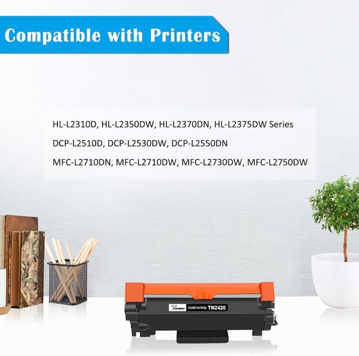 Toner Cartridges - LAMPE DU PARFUMEUR - TN-2420 - High Capacity 3000 Pages - Compatible Brother - Pack of 2