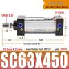 SC63 High Thrust Small Pneumatic Cylinder, Model SC40/50/80/100*125X150X200X500-S