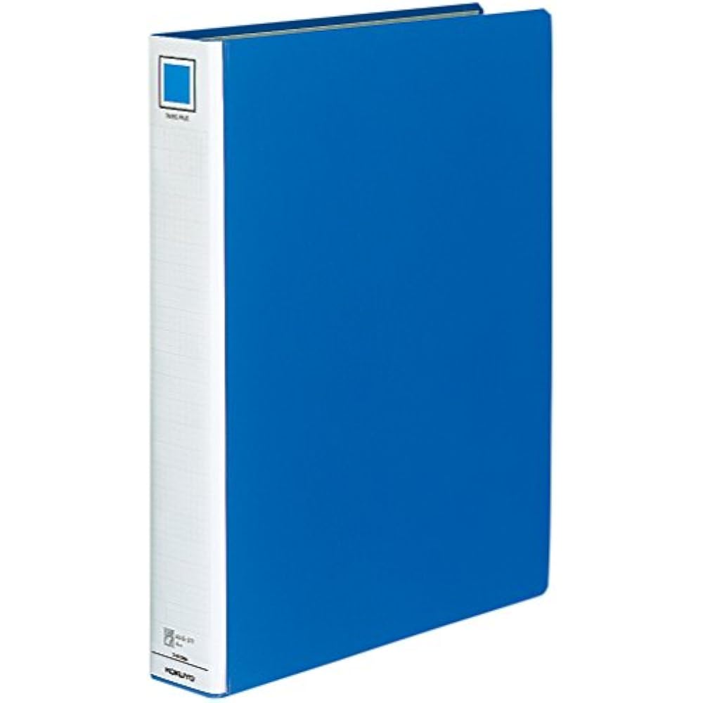 Kokuyo File Tube File Long Body Binder, 2 Holes, A3, Vertical, 40mm Tie, Holds 400 Sheets, Blue, ...