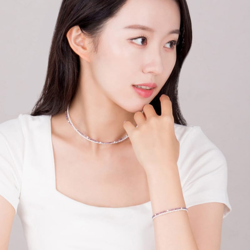 AUGUST ALICE Flower Rice Amethyst Pearl Bracelet