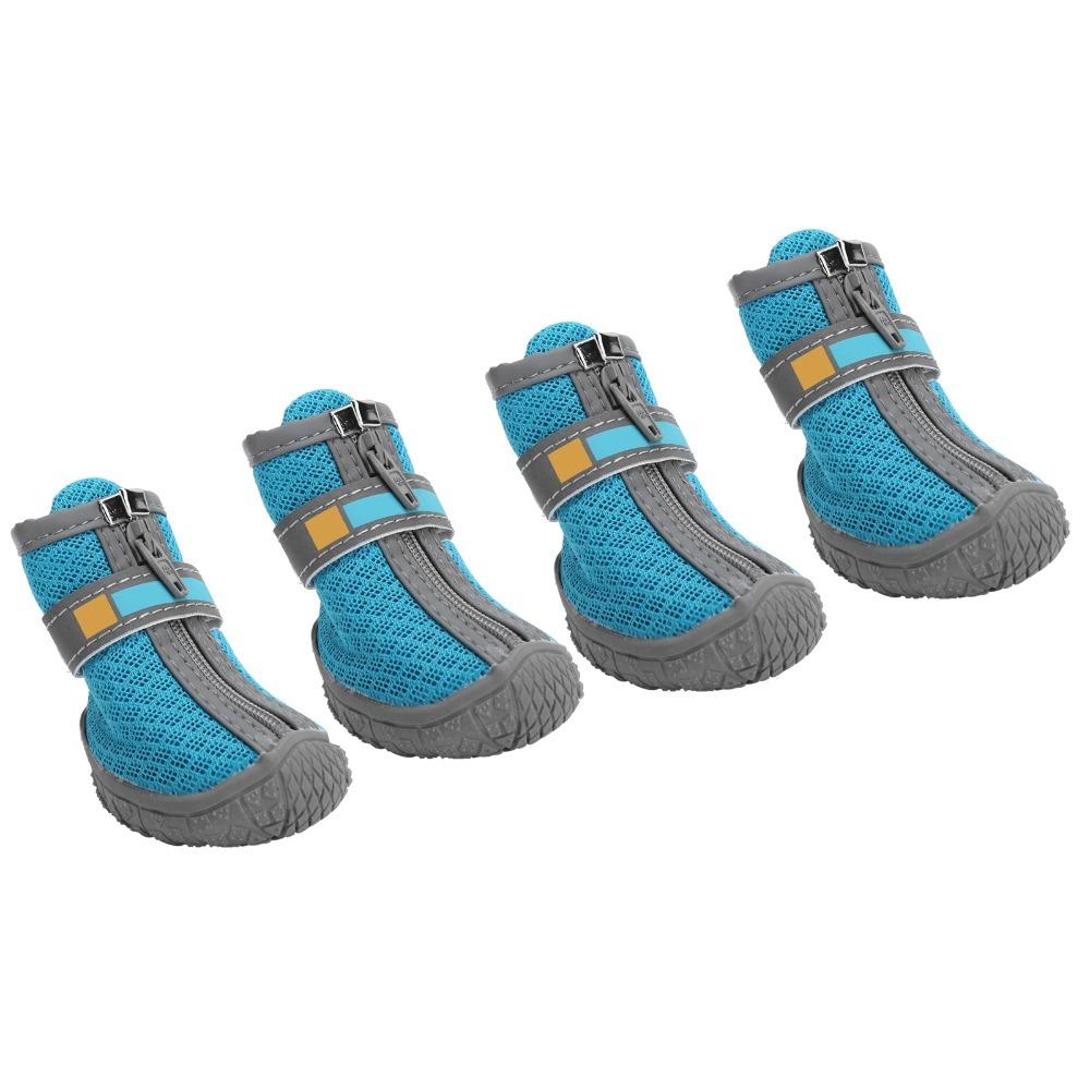 4pcs Non Slip Sole Dog Shoes Lake Blue Pet Paw Covers Lightweight Puppy Shoes  Paw Protection
