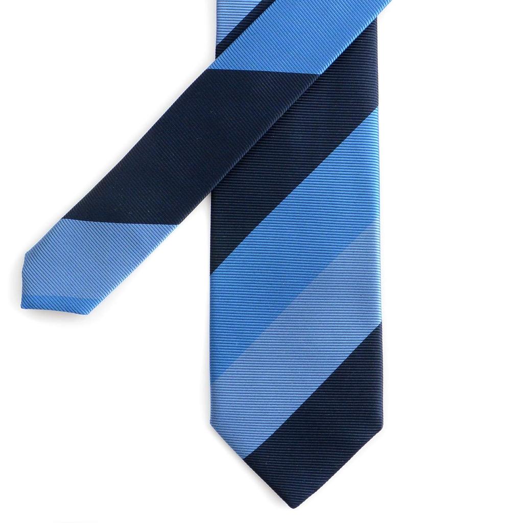 MICHIKO LONDON Brand Made in Silk Jacquard Woven Block Stripe Necktie, Japan, (Pattern C)