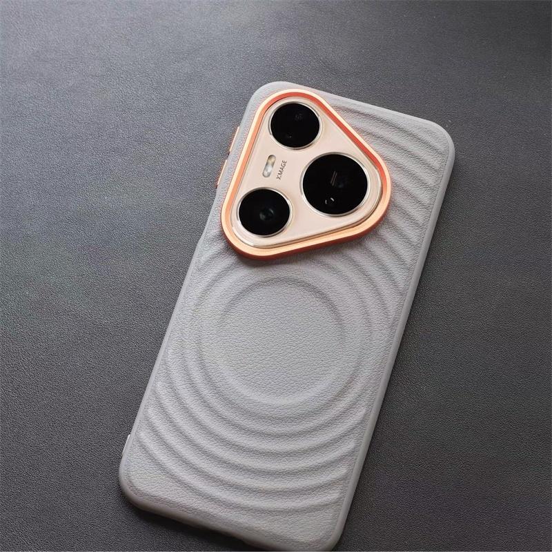 Magnetic Case For Huawei Pura 80 Pro 70 Ultra Pura70 80 Pro+ Magnets 3D Wave Leather Phone Back Cover Shockproof Bumper