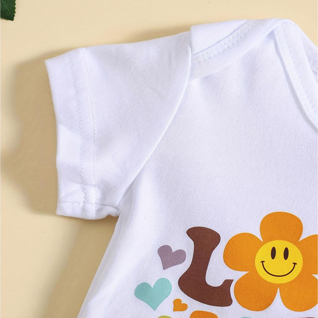 Baby-Baumwoll-Body mit „Liebe wie Jesus“-Aufdruck, Kurzarm-Overall für Jungen und Mädchen