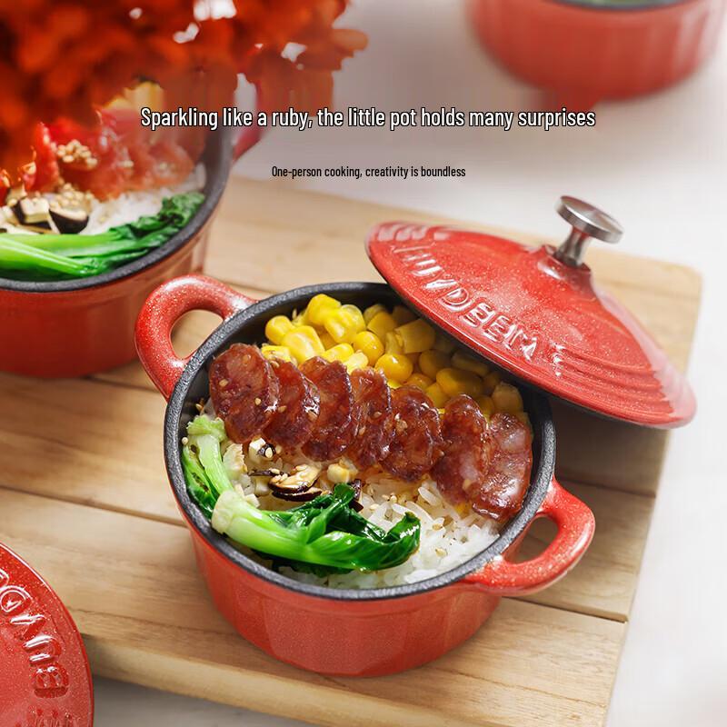 Buydeem Mini Enamel Cast Iron Stew Pot