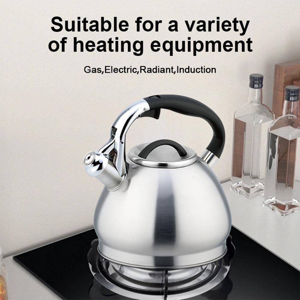 2025 Nowy czajnik gwizdkowy ze stali nierdzewnej, Europejski domowy czajnik do gotowania wody, Uniwersalny czajnik na kuchenkę indukcyjną i gazową, 3L