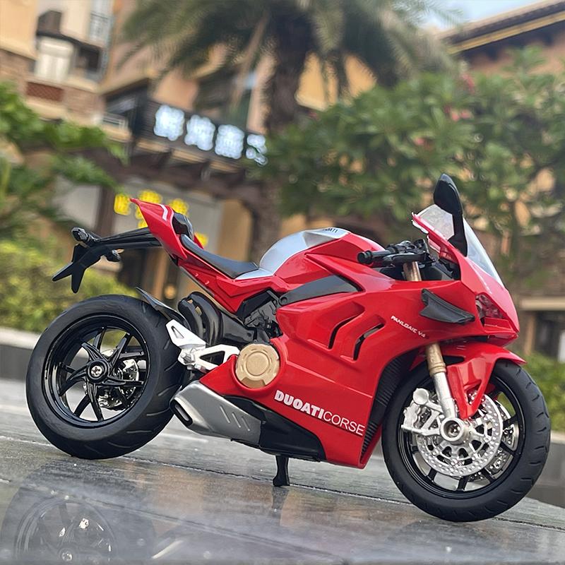 1/12 Ducati Panigale V4S Alloy Racing Cross-country Motorcycle Model Simulation Toy Street Motorcycle Model Collection Kids Gift