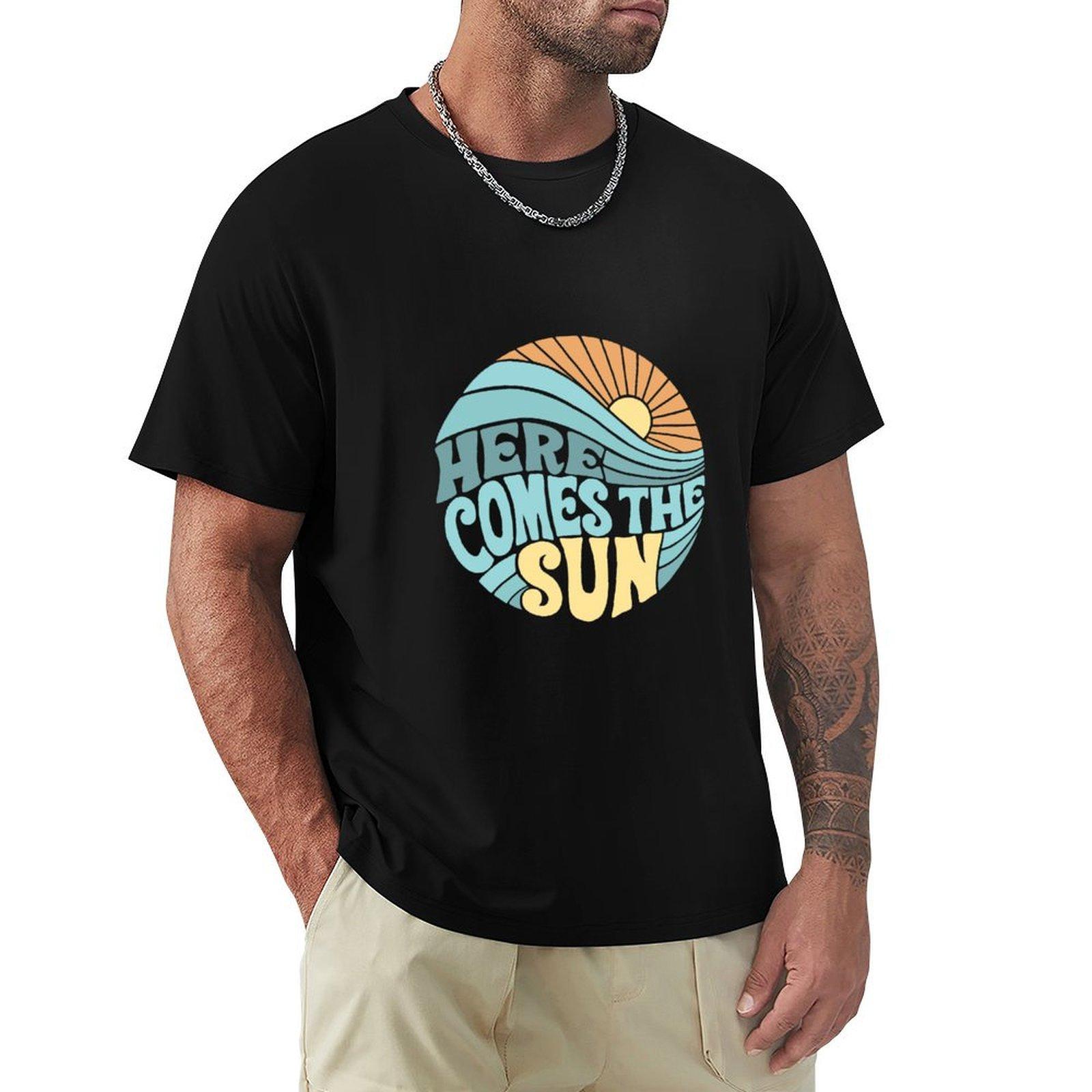 

Teal Groovy Here Comes The Sun T-Shirt Anime Tshirt Graphic T Shirts Blue Archive Men T Shirt S середній синього кольору