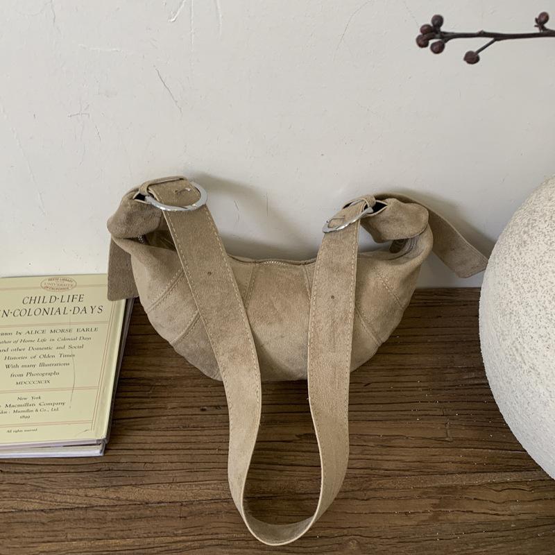 Autumn casual fashion underarm dumpling bag fashionable croissant retro matte leather shoulder messenger bag bag women