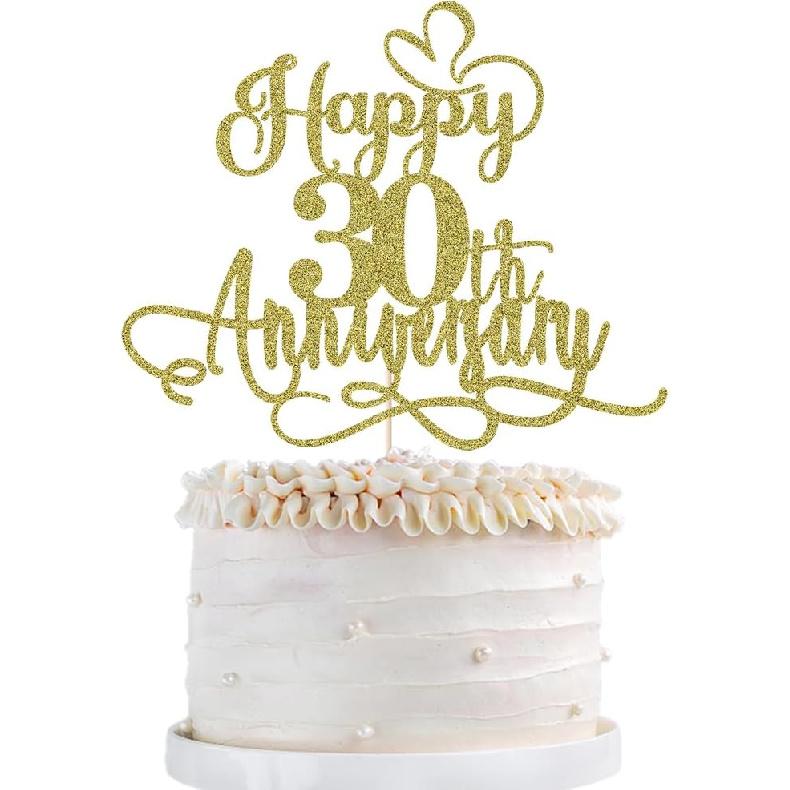 Black Gold Happy 50th Anniversary Cake Toppers- 50 Wedding Anniversary Party Decoration Ideas,Birthday Cake Decorations,50th Anniversary