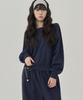 TOFFEE WOMEN W Vintage Off-Shoulder Sweatshirt (Navy)