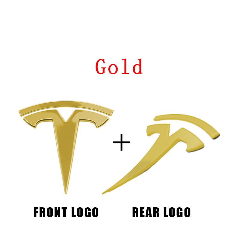 For Tesla Model 3 Model Y Car Logo Badge Car Front Grille Rear Trunk Emblem Head Front Rear Boot Tailgate Sticker Auto Accessory