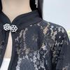 Elegant Summer Lace Sun Protection Shawl & Camisole Dress with Retro Silver Buckle – Fashionable Women's Outfit