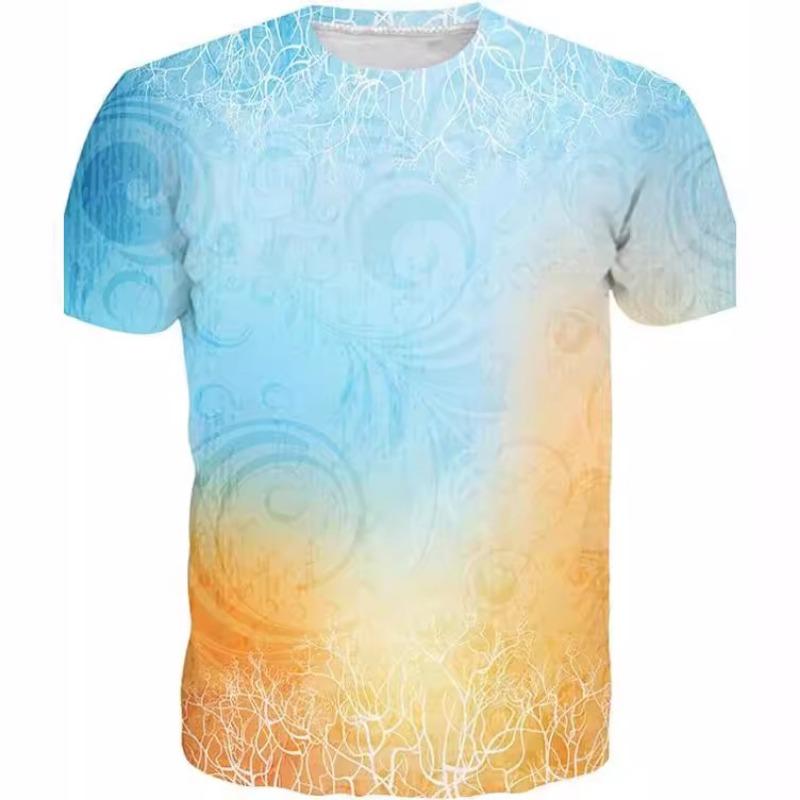 Summer Fashion 3D Printing Cool Print Men's Women's Casual Pattern Round Neck Short Sleeved Shirt