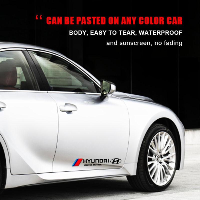 2pcs Car 3D Stickers Auto Side Body Sports Sticker Decals Car Accessories For Hyundais H-1 I40 I30 I20 I10 IX35 IX25 Tucson Getz Terracan Accent