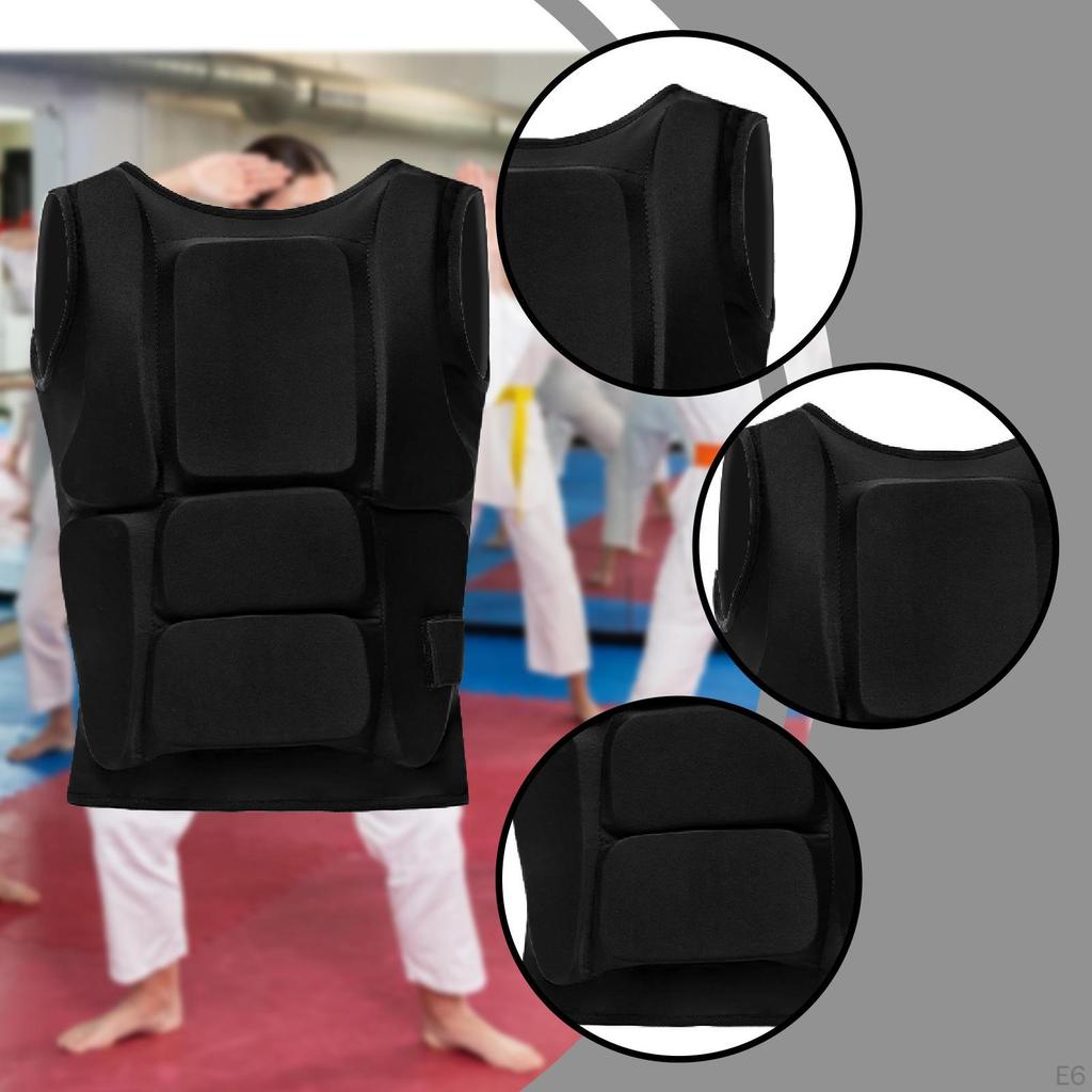 Karate Chest Protector Belly Protection Pad Equipment Body Rib Armour for Boxing Grappling