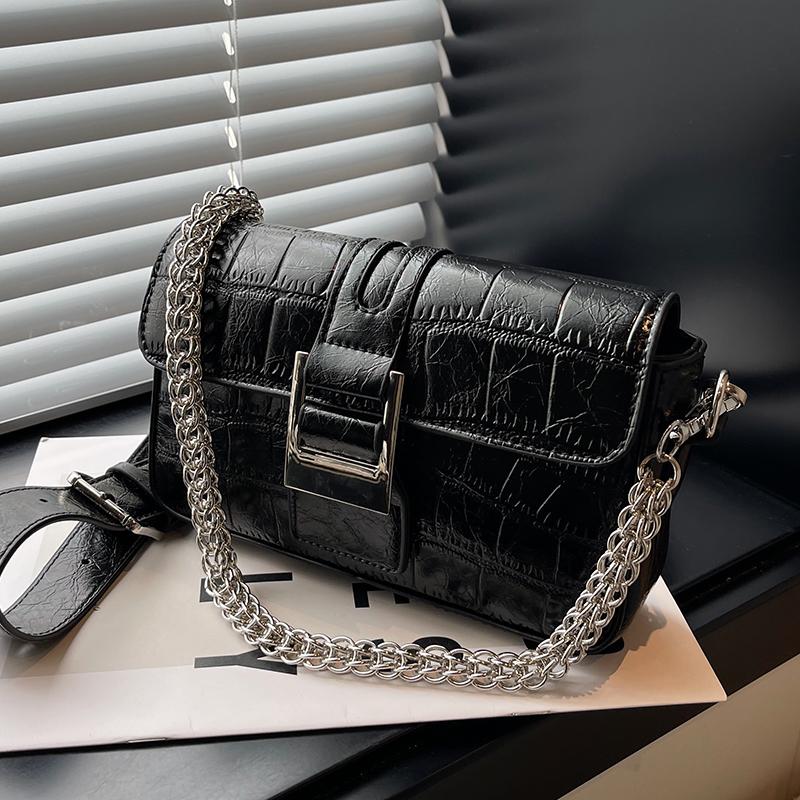 Classic Women's Bag  New Summer Texture Pu Leather Crossbody Bag Popular Chain Shoulder Underarm Small Square Bags