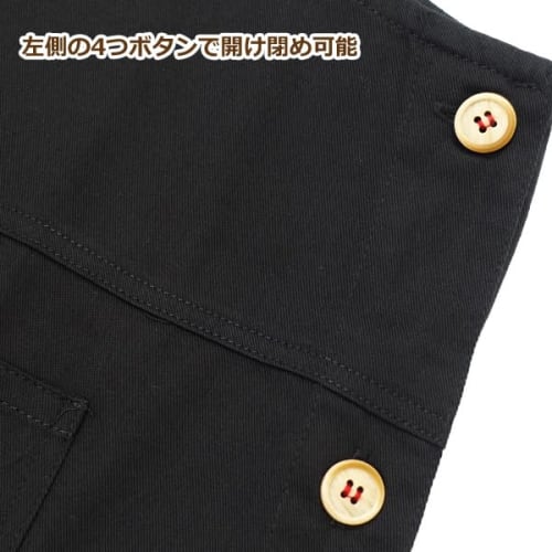 Side-button apron, M-L, soft material, water-repellent finish, plain, women's, plus sizes, khaki, k1048