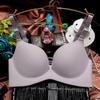 Sujetador push up sin costuras de copa 3/4 para mujer sexy Color puro Halter Buster