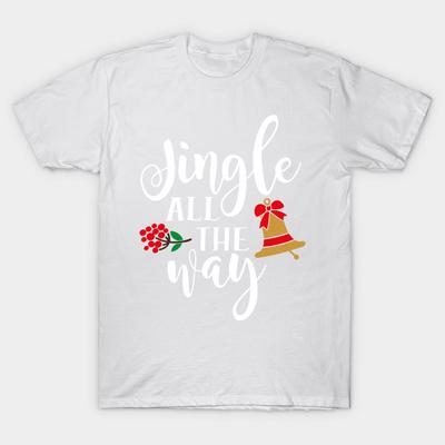 T-Shirt Damen Jingle All The Way Shirt Weihnachtsgeist Spaß Holi Harajuku Druck Kawaii T-Shirt Sommer Kurzarm Damen T-Shirt Top Tee