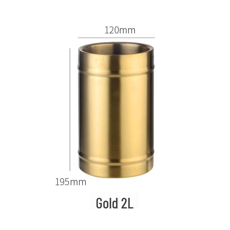 ZISIZ Double Layer Stainless Steel Ice Bucket