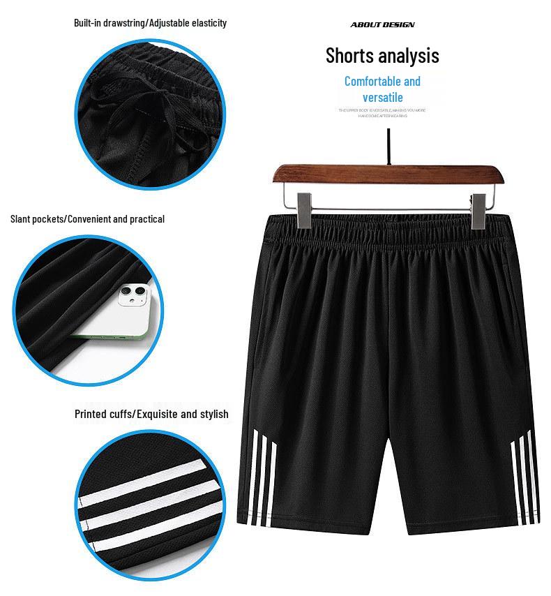 Heren Sneldrogende IJszijde Sportset: Ademend Zomer T-shirt & Shorts voor Hardlopen en Basketbal