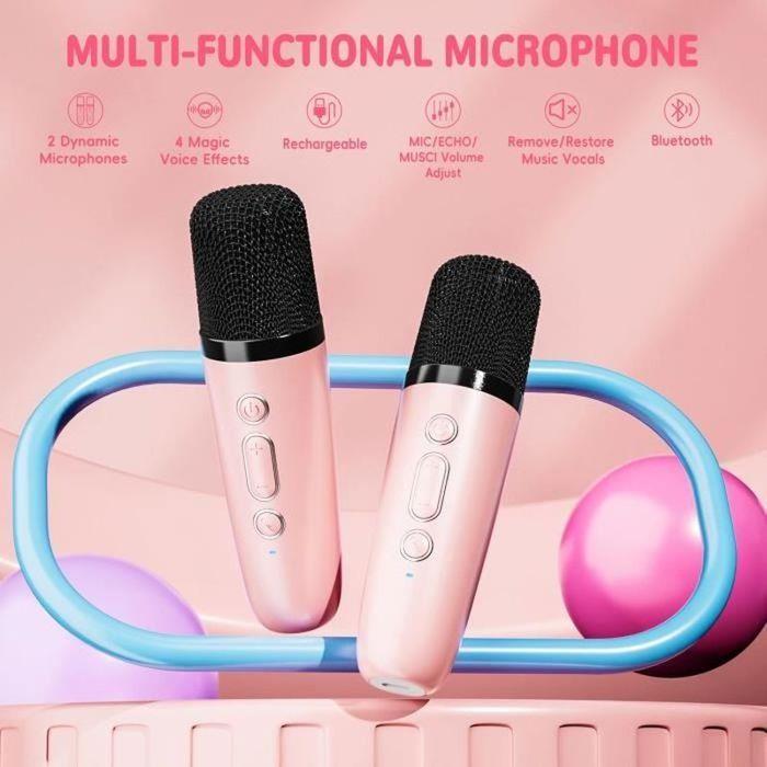 Wireless Micro Karaoke - JORMFTTE - Model JORMFTTE - 2 Microphones - Pink - For Girls 4-12 Years