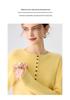 Lekasha Women's 7-Gauge Cashmere Half-Zip Round Neck Button-Up Sweater