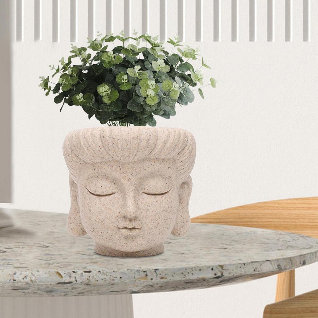 Květináč Buddha Head Květináč na poupata Vázy Květináče Dekory Sochařství Nádoby na rostliny na stůl Vrchol Domácí kancelář Stolní kuchyně