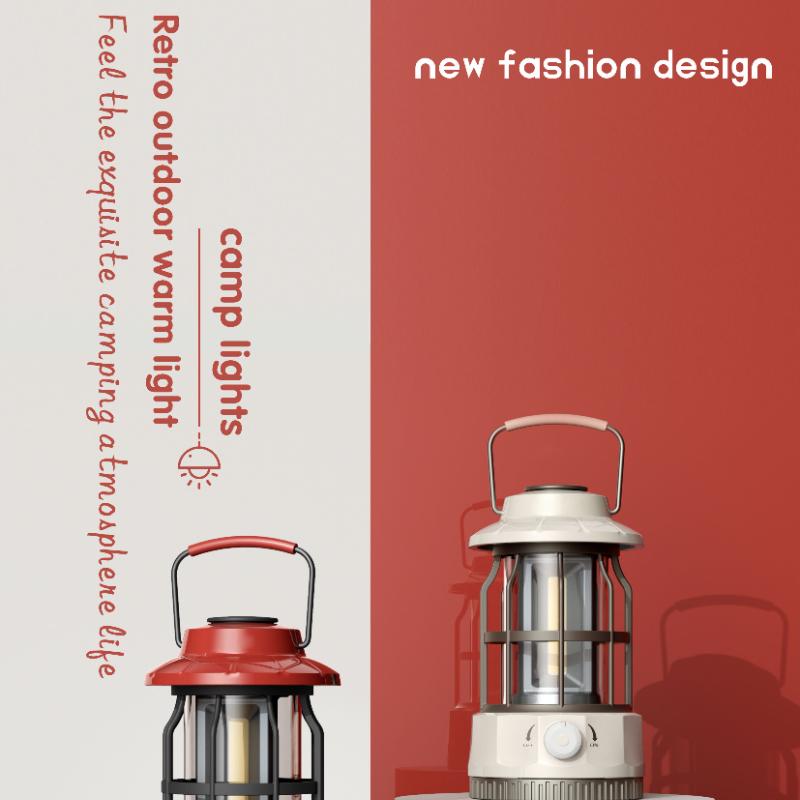 New Camping Light Outdoor Camping Light Tent Light Portable Horse Light Retro Rechargeable Camping Light