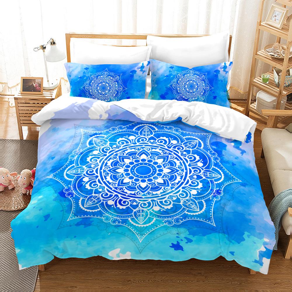 Luxury Queen Size Duvet Cover Pillowcases Bohemia Comforter Bedding Sets Mandala 228X228Cm 200X200 Bed Cover Set Ropa De Cama