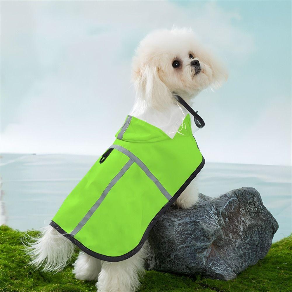 Hooded Dog Rain Poncho Windproof Waterproof Rain Jacket Soft Pet Raincoat  Medium Dogs