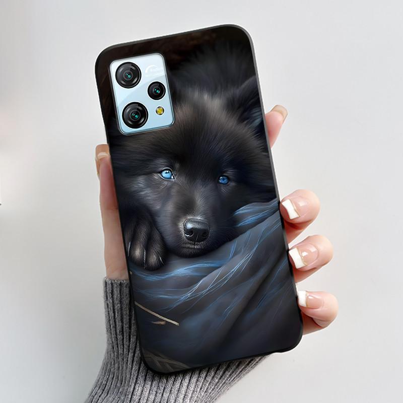 For Blackview A53 Case Blackview A53 Pro Back Cover Luxury Cute Love Rabbit Funny Black TPU Soft Silicone Protective Phone Case