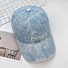 Wide Brim Denim Baseball Cap Korean Style Casual Duckbill Hat Letter Embroidery Peaked Cap  Outdoor