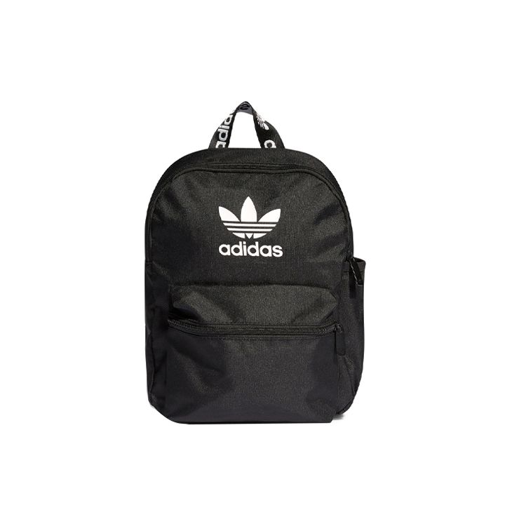 Adidas Originals Training Sports Logo Large Capacity Student Zipper Backpack Unisex Backpack Black H37065 Pure Black