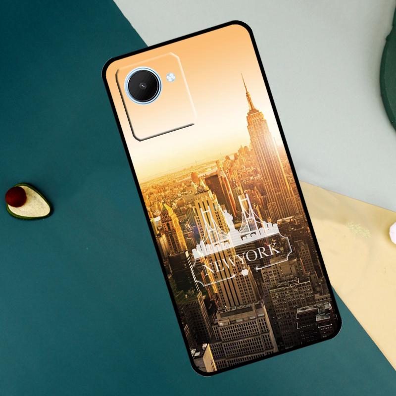 New York City For Realme C63 C61 C71 C55 C67 C51 C75 C65 C53 10 11 12 13 14 Pro Plus GT6 GT7 15 Pro Case