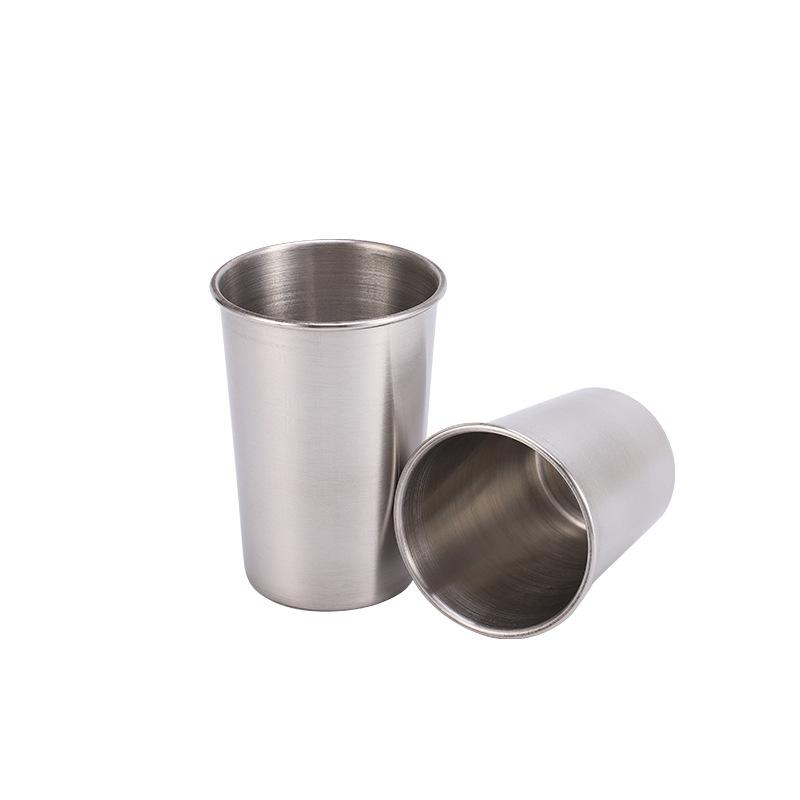 Stainless Steel Outdoor Logo Beer Mug - Single Layer Camping Juice Water Cup