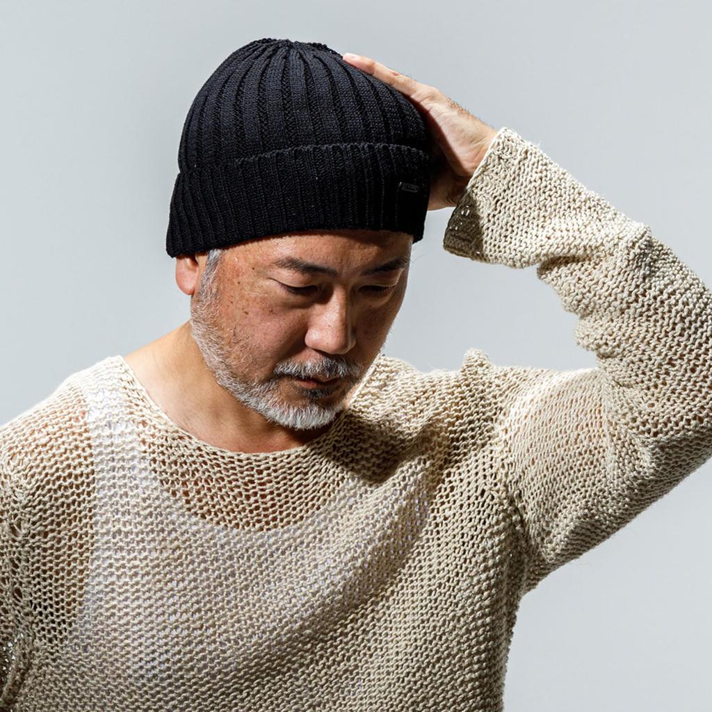 Rodem Watch Summer Knit Watch Knit Linen and Cotton Knit High Free Black Cap, Cap, Hat, Thin, Washable, Stretchy, Cool, Breathable, Quality, Size,