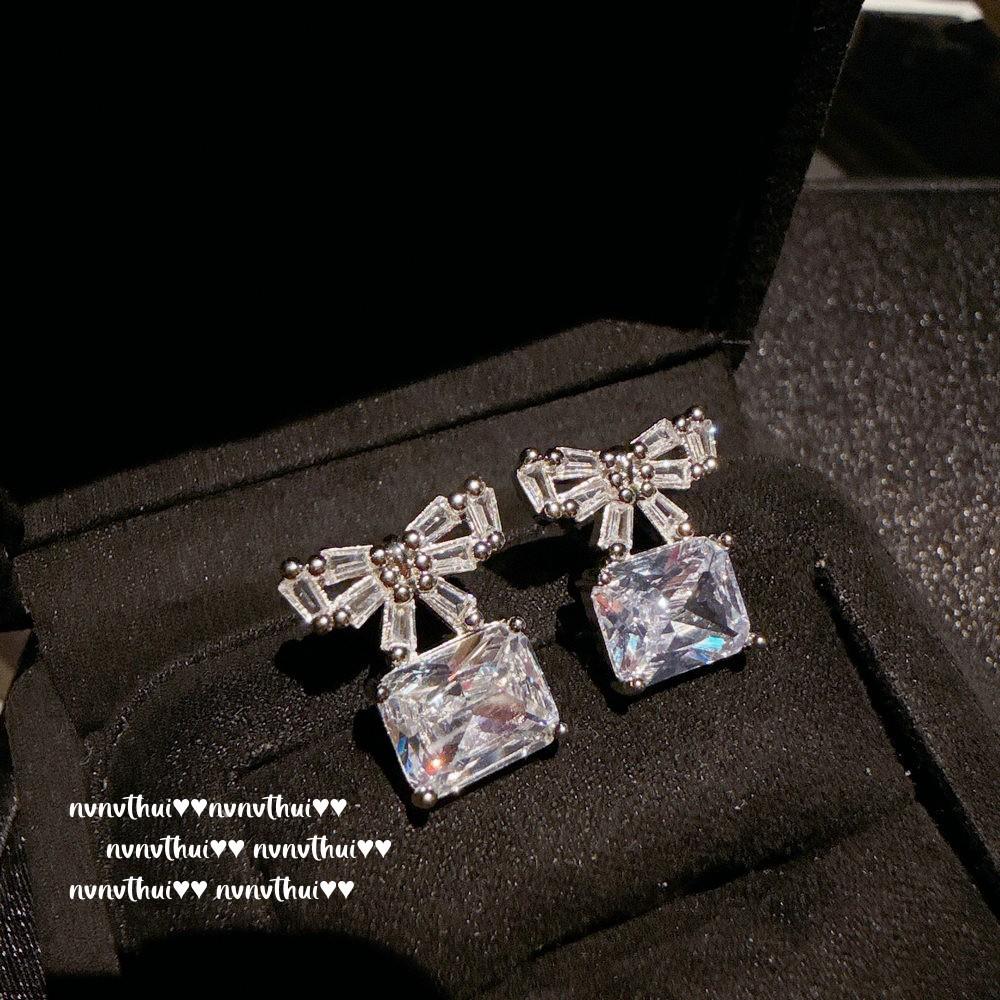 Italian Vintage Crown Bead Jewel Ring Vintage Water Drop Butterfly Zircon Pearl Earrings