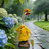 1 Set Porch Goose Rain Jacket Yellow Raincoat Hat And Umbrella Waterproof Goose Outfit Fits 23 Inch Porch Goose for Yard Lawn Decor