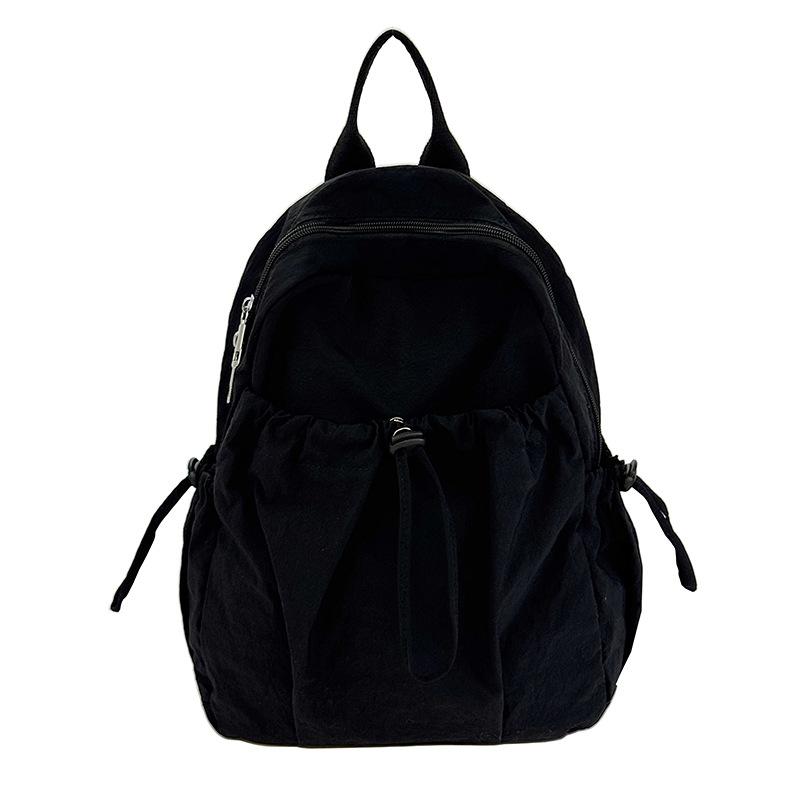 Schoolbag Solid Color Backpack Women's Travel Lightweight School Bag Women's College Students Japanese Simple Versatile Lightweight Mountaineering