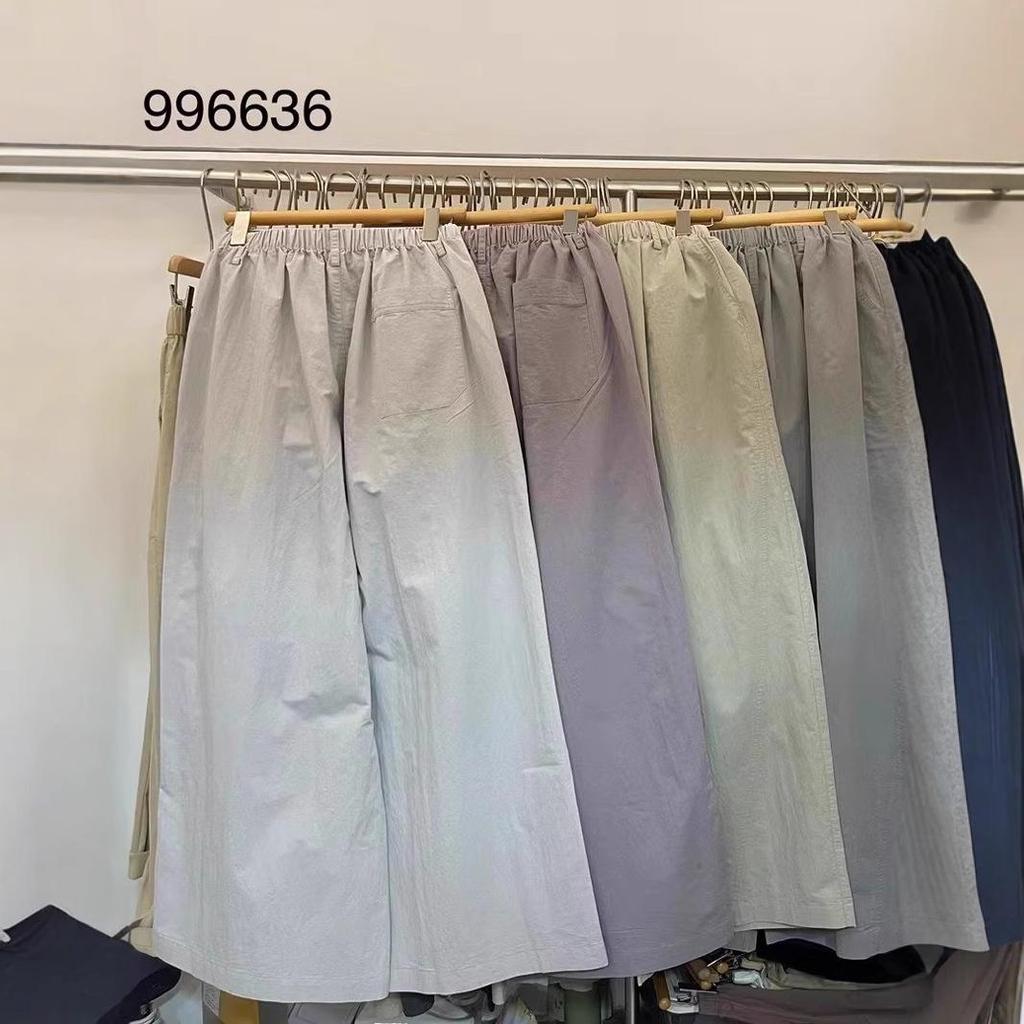Yinmu Women's Spring Elastic High Waist Korean Style Plus Size Casual Wide Leg Pants