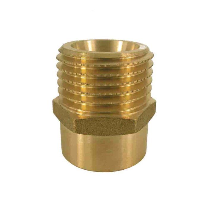 Raccord Laiton, Mamelon Double Réduit 1 1/4 IG x 1 1/2 AG, Plomberie, Chauffage, Boni