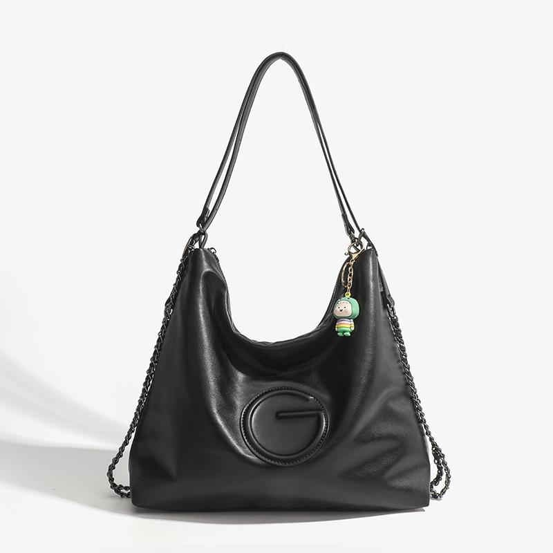 

Niche soft pitot bag women s autumn and winter new large-capacity high-end commuter bag chain backpack чёрный