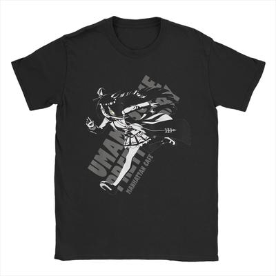 Uma Musume Pretty Narashin Gaze T-Shirts Men Vintage Cotton Tees Round Collar Short Sleeve T Shirts Gift Idea Tops