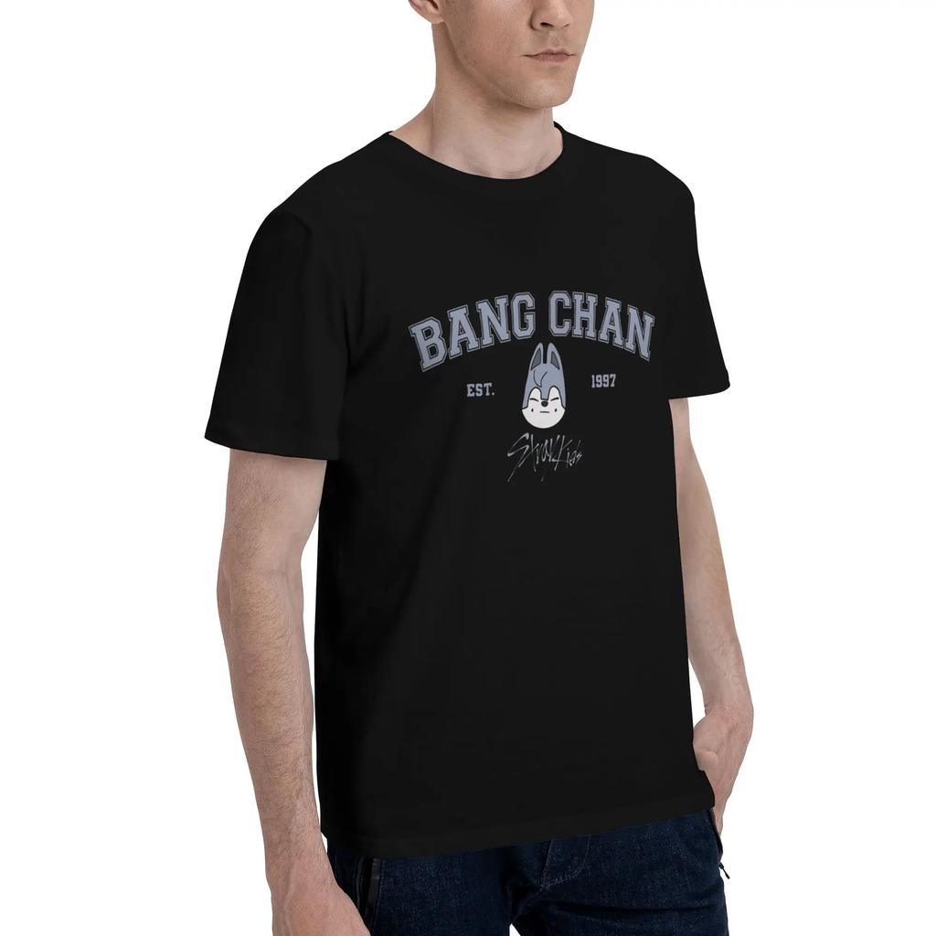 Bang Chan Men TShirt Oversized T Shirts Mens ONeck Cotton Tees Short Summer Male