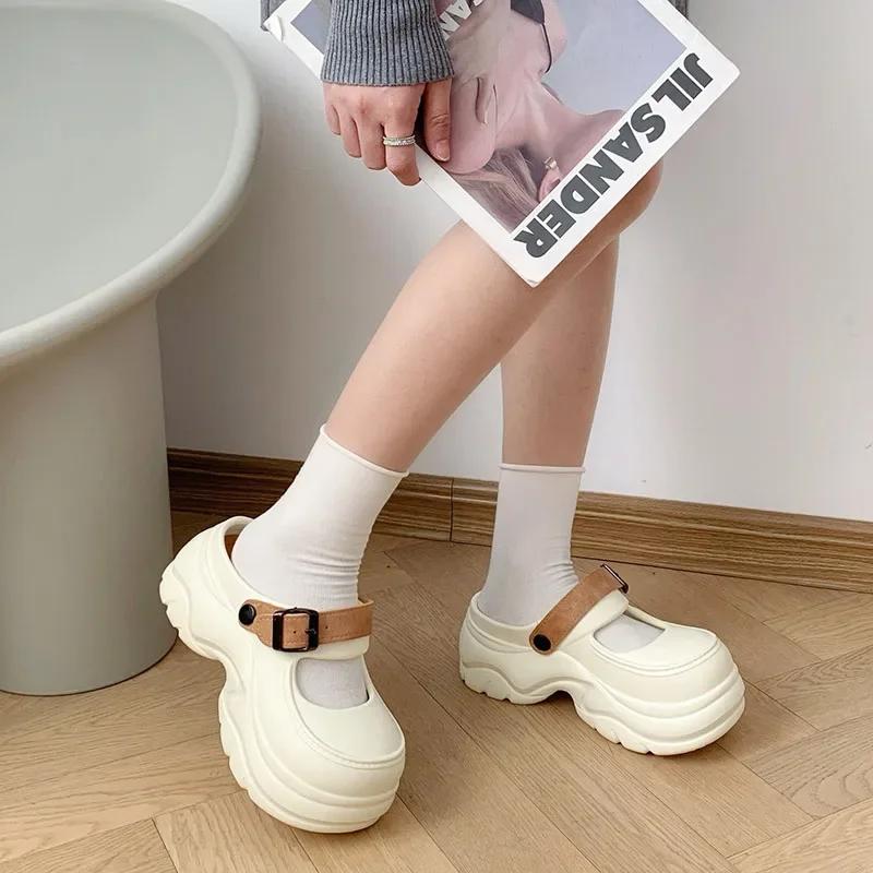Fashion Women's Sandals Solid Color Thick Platform Sandals Women Closed Toe Chunky Bottom Shoes 2025 Beach Non-Slip Soft Wedge Sandals