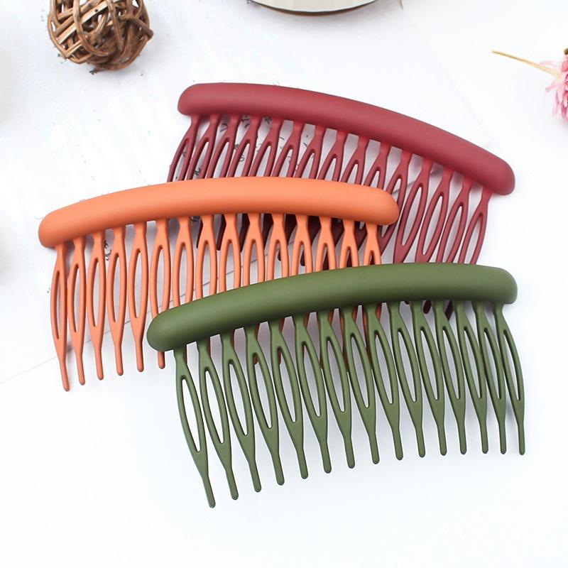 15 Teeth Matte Candy Color Hair Comb Clip Hair Styling Accessories Women Broken Hair Hairpins Headdress Wedding Hair DIY Jewelry
